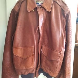 Perrone Aviator brown leather jacket size M